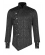Punk Rave Black Vintage Gothic Dragon Satin Jacquard Shirt for Men
