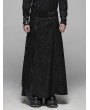 Punk Rave Black Retro Gothic Floral Long Overskirt for Men