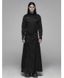Punk Rave Black Retro Gothic Floral Long Overskirt for Men