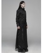 Punk Rave Black Retro Gothic Floral Long Overskirt for Men