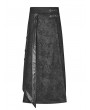 Punk Rave Black Retro Gothic Floral Long Overskirt for Men