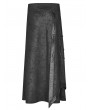 Punk Rave Black Retro Gothic Floral Long Overskirt for Men