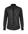 Punk Rave Black Retro Gothic Gentleman's Slim Shirt 