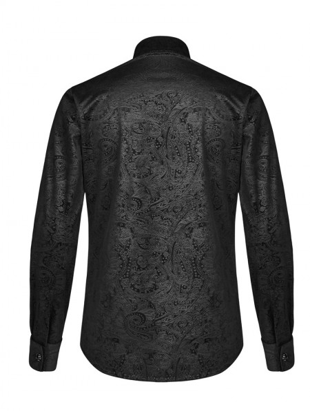 Punk Rave Black Retro Gothic Gentleman's Slim Shirt - DarkinCloset.com