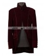 Pentagramme Wine Red Long Sleeves Mens Gothic Coat