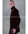 Pentagramme Wine Red Long Sleeves Mens Gothic Coat