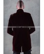 Pentagramme Wine Red Long Sleeves Mens Gothic Coat