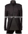 Pentagramme Black High Collar Printed Pattern Gothic Coat for Men