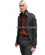 Pentagramme Black High Collar Printed Pattern Gothic Coat for Men