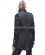 Pentagramme Black High Collar Printed Pattern Gothic Coat for Men