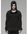 Punk Rave Black Gothic Punk Vintage Hooded Sweater for Men