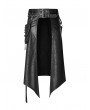 Punk Rave Black Gothic Punk Metal Pocket Men's Half Skirt