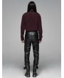 Punk Rave Black Gothic Punk Elastic PU Leather Pants for Men