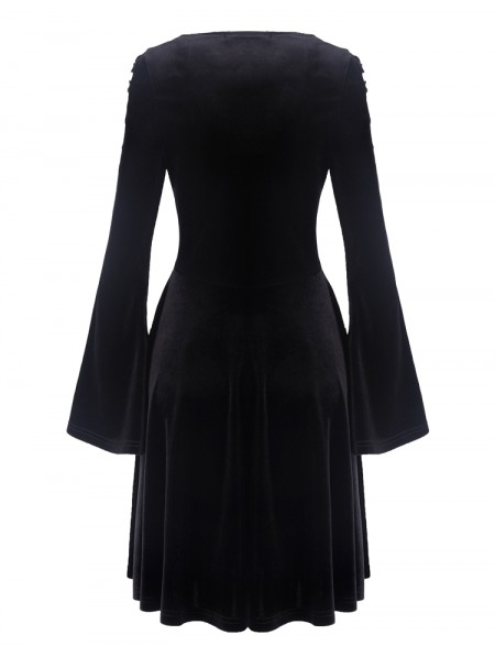 Dark in Love Black Gothic Velvet Heart-Shaped Short Dress ...
