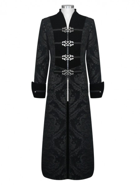Devil Fashion Black Vintage Gothic Victorian Long Coat for Men ...