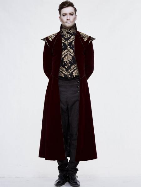 Devil Fashion Red Vintage Gothic Victorian Masquerade Long Tail Coat ...