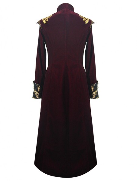 Devil Fashion Red Vintage Gothic Victorian Masquerade Long Tail Coat ...