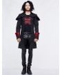 Devil Fashion Black and Red Gothic Military Cape Jacket for Men