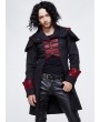 Devil Fashion Black and Red Gothic Military Cape Jacket for Men