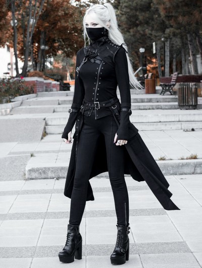 Black Gothic Punk Mask Outfit Set for Women - DarkinCloset.com