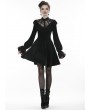 Dark in Love Black Gothic Lolita Long Sleeve Velvet Short Dress