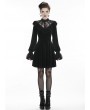 Dark in Love Black Gothic Lolita Long Sleeve Velvet Short Dress