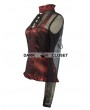 Pentagramme Wine Red High Collar Net Sexy Gothic T-Shirt for Women 