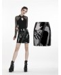 Dark in Love Black Gothic Punk PU Daily Short Skirt