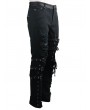 Devil Fashion Black Gothic Punk Hole Long Jeans for Men