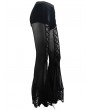 Devil Fashion Black Gothic Sexy Velvet Lace Long Flared Trousers for Women