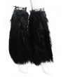 Devil Fashion Black Gothic Winter Faux Fur Leg Cuffs for Women