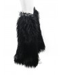 Devil Fashion Black Gothic Winter Faux Fur Leg Cuffs for Women