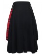 Devil Fashion Black Gothic Punk Belt Half Plaid Skirt