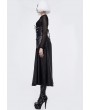 Devil Fashion Black Gothic Punk PU Leather High Waist Skirt