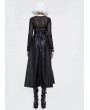 Devil Fashion Black Gothic Punk PU Leather High Waist Skirt