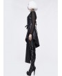 Devil Fashion Black Gothic Punk PU Leather Long Asymmetric Waistcoat for Women