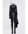 Devil Fashion Black Gothic Punk PU Leather Long Asymmetric Waistcoat for Women