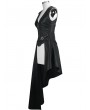 Devil Fashion Black Gothic Punk PU Leather Long Asymmetric Waistcoat for Women