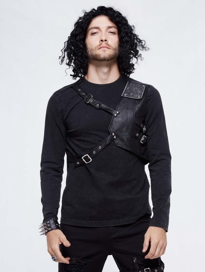 Devil Fashion Black Gothic Punk Long Sleeve T-Shirt for Men