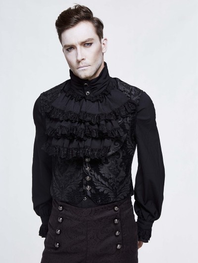 Devil Fashion Black Vintage Gothic Victorian Underbust Vest for Men