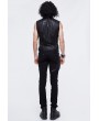 Devil Fashion Black Gothic Punk Buckle Belt Vest Top for Men