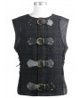 Devil Fashion Black Gothic Punk Buckle Belt Vest Top for Men