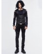 Devil Fashion Black Gothic Punk Buckle Belt Waistcoat for Men