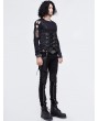 Devil Fashion Black Gothic Punk Buckle Belt Waistcoat for Men