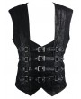 Devil Fashion Black Gothic Punk Buckle Belt Waistcoat for Men