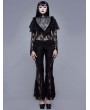 Eva Lady Sliver and Black Vintage Gothic Lace Short Shawl for Women