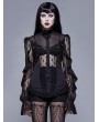 Eva Lady Gothic Sexy Lace Beading Long Sleeve Blouse for Women