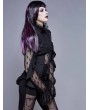 Eva Lady Gothic Sexy Lace Beading Long Sleeve Blouse for Women