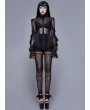 Eva Lady Gothic Sexy Lace Beading Long Sleeve Blouse for Women