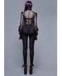 Eva Lady Gothic Sexy Lace Beading Long Sleeve Blouse for Women